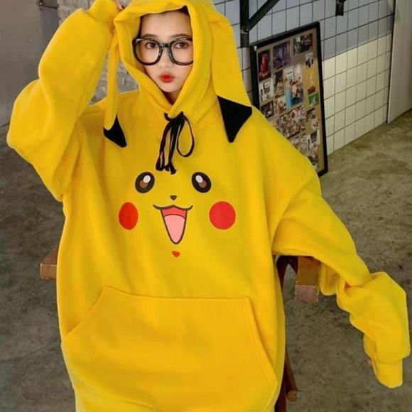 Pokemon Pikachu Sweater Hoodie | Women Graphic Kawaii Coat Jacket Winter Cosplay - Picture 3 of 4